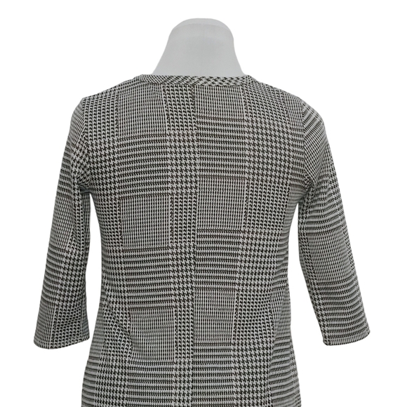 NWT BRIT & BRI gray houndstooth cropped sleeve a-line girls dress - Picture 4 of 10